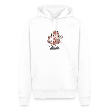 Affe spielt Videospiele - Männer Premium Bio Hoodie - Weiß - Vorne - Nico (187cm)