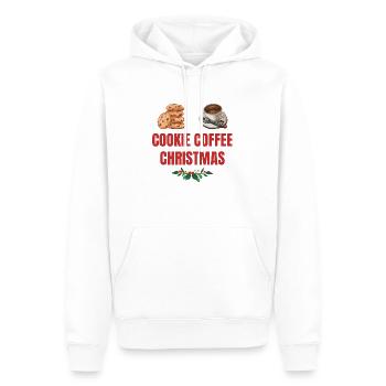 Cookie Café Réveillon de Noël - Sweat à capuche Premium bio Homme - blanc - Devant - Nico (187cm)