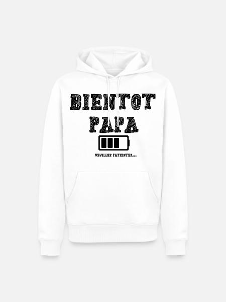 Bald Vater - Männer Premium Bio Hoodie - Weiß