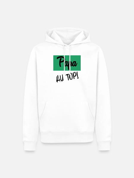 PAPA - Männer Premium Bio Hoodie - Weiß