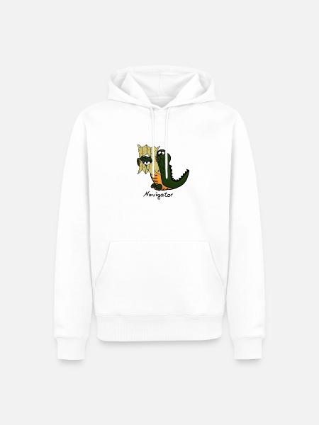 Navigator - Men’s Premium Organic Hoodie - white