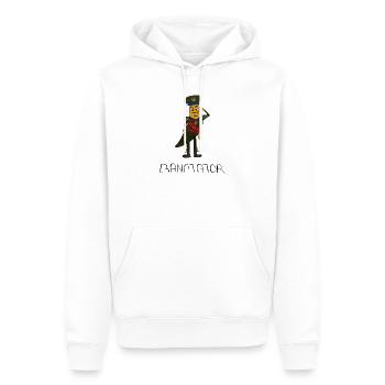 Banatator – lustige Banane als General - Männer Premium Bio Hoodie - Weiß - Vorne - Nico (187cm)