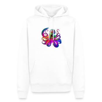 Pieuvre Néon psychédélique - Sweat à capuche Premium bio Homme - blanc - Devant - Nico (187cm)