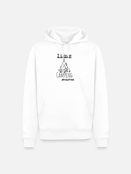 I Love Camping - Männer Premium Bio Hoodie - Weiß