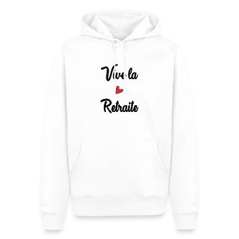 RUHESTAND. FROHEN RUHESTAND. GLÜCKLICHER RUHESTAND - Männer Premium Bio Hoodie - Weiß - Vorne - Nico (187cm)