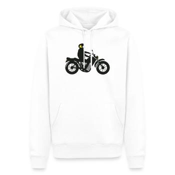motorradfahrer - Männer Premium Bio Hoodie - Weiß - Vorne - Nico (187cm)