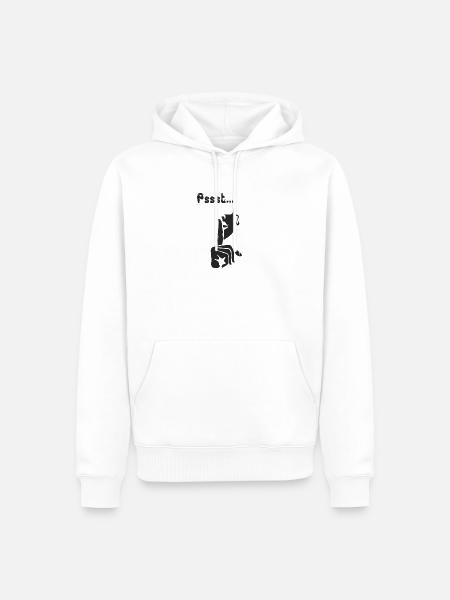 Pssst ...Leise sein - Männer Premium Bio Hoodie - Weiß