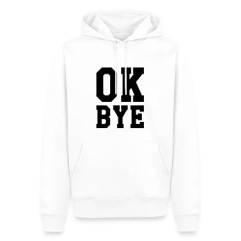 ok bye - Männer Premium Bio Hoodie - Weiß - Vorne - Nico (187cm)