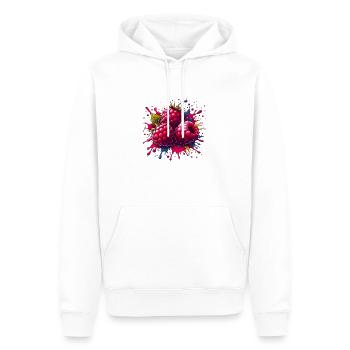 Himbeeren-Farbexplosion - Männer Premium Bio Hoodie - Weiß - Vorne - Nico (187cm)