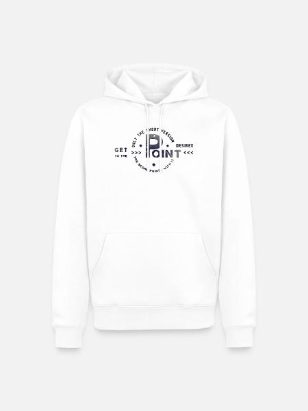get to the point - Männer Premium Bio Hoodie - Weiß