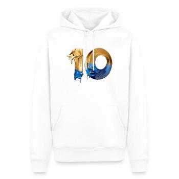 NON. 10 NUMÉRO 10 COOL 10E ANNIVERSAIRE - Sweat à capuche Premium bio Homme - blanc - Devant - Nico (187cm)