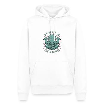 Namaste In The Madness - Men’s Premium Organic Hoodie - white - Front - Nico (187cm)