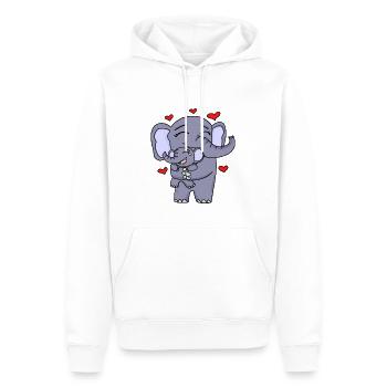 Elefant Familie niedlich - Männer Premium Bio Hoodie - Weiß - Vorne - Nico (187cm)