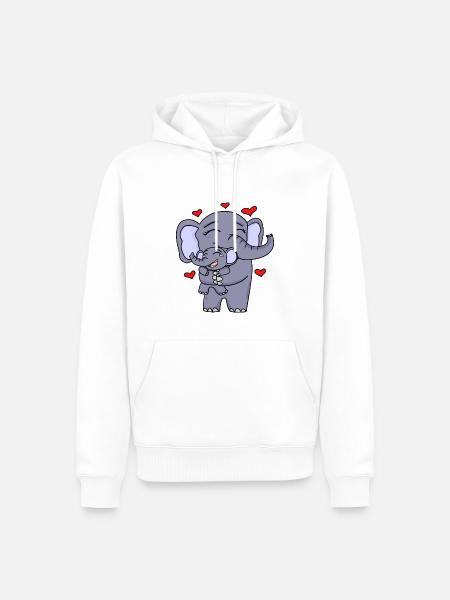 Elephant family cute - Men’s Premium Organic Hoodie - white