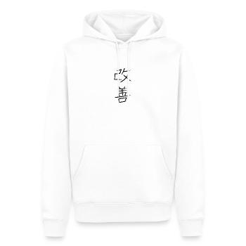 Kaizen, Streben nach kontinuierlicher Verbesserung - Männer Premium Bio Hoodie - Weiß - Vorne - Nico (187cm)