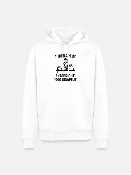 Physio Motivation KNOW YOUR VALUE Therapeut - Männer Premium Bio Hoodie - Weiß
