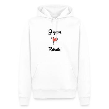 COLLEGUE. DEPART. RETRAITE - Sweat à capuche Premium bio Homme - blanc - Devant - Nico (187cm)