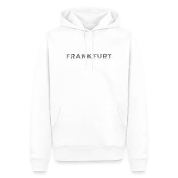 Frankfurt Stadt in Hessen Schraffur Schriftzug - Männer Premium Bio Hoodie - Weiß - Vorne - Nico (187cm)