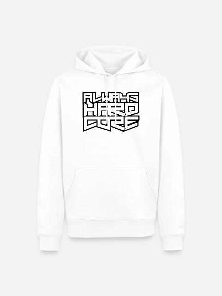 Always Hardcore - Männer Premium Bio Hoodie - Weiß