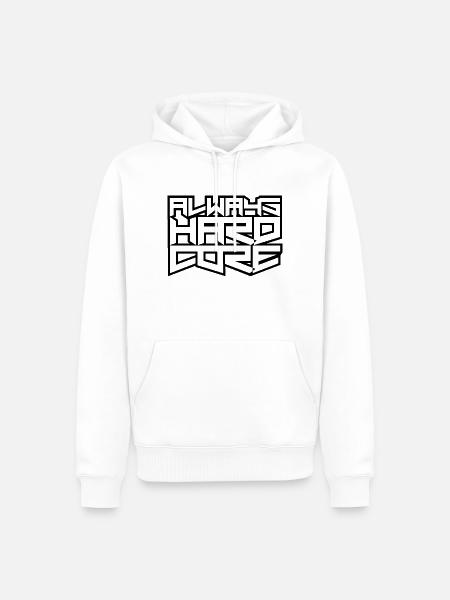 Always Hardcore - Männer Premium Bio Hoodie - Weiß
