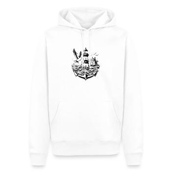 Paysage côtier Moin Moin 2 - Sweat à capuche Premium bio Homme - blanc - Devant - Nico (187cm)