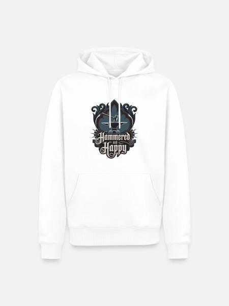 Gehämmert und glücklich - Männer Premium Bio Hoodie - Weiß
