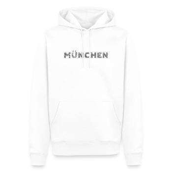 Munich Bavière Allemand Ville Hatching lettrage - Sweat à capuche Premium bio Homme - blanc - Devant - Nico (187cm)
