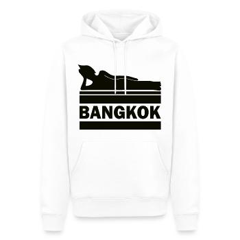 Bangkok Bouddha Thaïlande Temple Wat Pho Souvenir TH - Sweat à capuche Premium bio Homme - blanc - Devant - Nico (187cm)