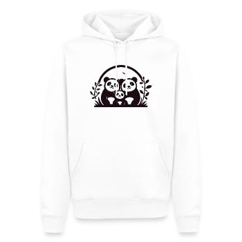 Pandas Family - 2 Eltern, 1 Kind - Männer Premium Bio Hoodie - Weiß - Vorne - Nico (187cm)