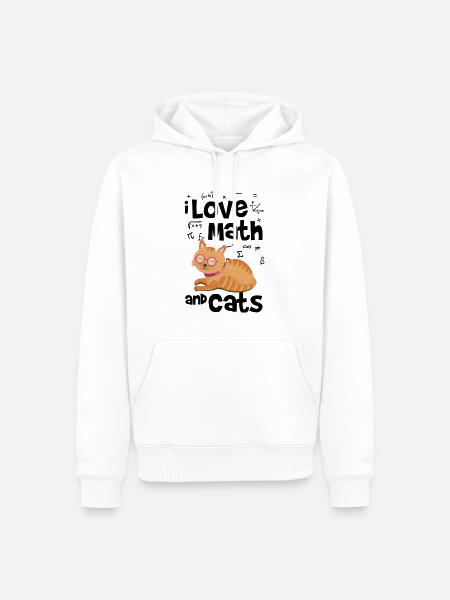 Mathe und Katzen - Männer Premium Bio Hoodie - Weiß