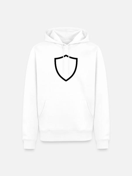 Schild-Symbol-Logo-Form-Sicherheit - Männer Premium Bio Hoodie - Weiß