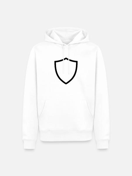 shield icon logo shape security - Men’s Premium Organic Hoodie - white
