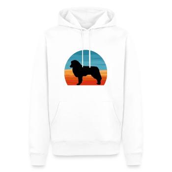 Englischer Schäferhund Hund Liebhaber Silhouette Retro Sonnenuntergang - Männer Premium Bio Hoodie - Weiß - Vorne - Nico (187cm)