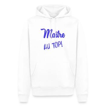 MEISTER. MEISTER. HUMOR - Männer Premium Bio Hoodie - Weiß - Vorne - Nico (187cm)