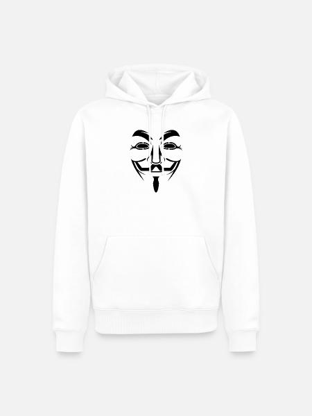 Anonymous - Männer Premium Bio Hoodie - Weiß
