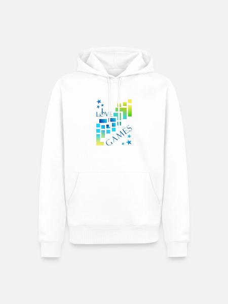 I love games - Männer Premium Bio Hoodie - Weiß