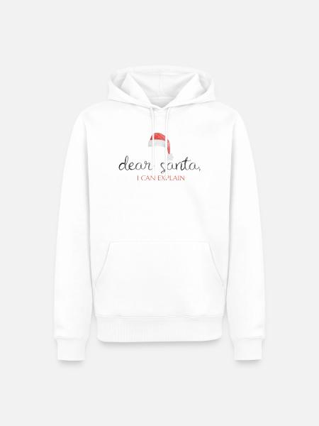dear santa i can explain - Männer Premium Bio Hoodie - Weiß