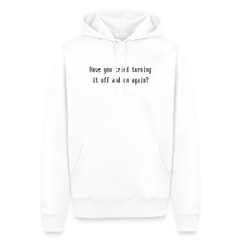 On or Off - Männer Premium Bio Hoodie - Weiß - Vorne - Nico (187cm)