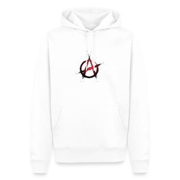 Anarchie Symbol - Männer Premium Bio Hoodie - Weiß - Vorne - Nico (187cm)