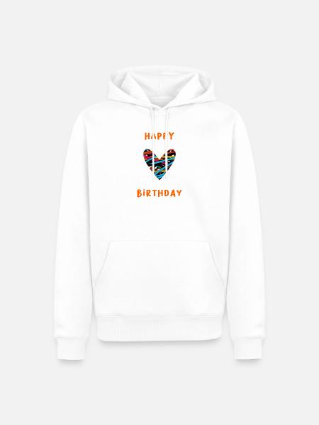 GEBURTSTAG. ALLES GUTE ZUM GEBURTSTAG. ALLES GUTE ZUM GEBURTSTAG. - Männer Premium Bio Hoodie - Weiß