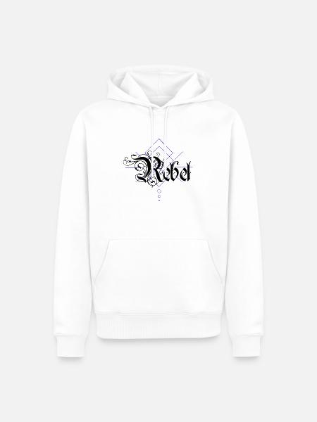Rebel - Men’s Premium Organic Hoodie - white