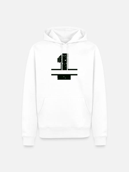 1 , First - Männer Premium Bio Hoodie - Weiß