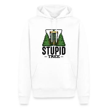 Stupid Tree Disc Golf saying Frisbee gift - Men’s Premium Organic Hoodie - white - Front - Nico (187cm)