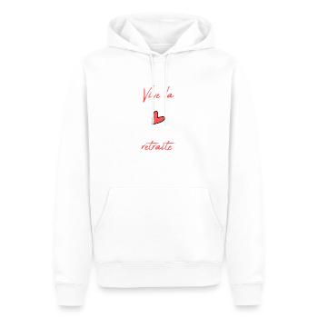 RETRAITE. RETRAITE. RETRAITEE. BONNE RETRAITE - Sweat à capuche Premium bio Homme - blanc - Devant - Nico (187cm)