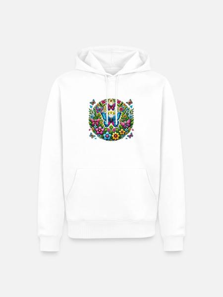 Papillons 2 - Sweat à capuche Premium bio Homme - blanc