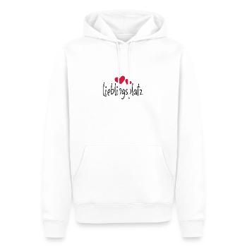Lieblingsplatz Kissen mit Herz - Männer Premium Bio Hoodie - Weiß - Vorne - Nico (187cm)