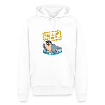 Sceau d’approbation - Sweat à capuche Premium bio Homme - blanc - Devant - Nico (187cm)