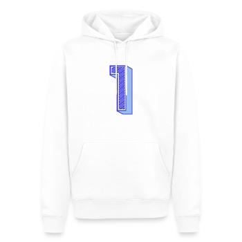 1. 1 JAHR. 1. JAHRESTAG. 1 JAHR GEBURTSTAG - Männer Premium Bio Hoodie - Weiß - Vorne - Nico (187cm)