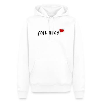 fait avec amour - Sweat à capuche Premium bio Homme - blanc - Devant - Nico (187cm)