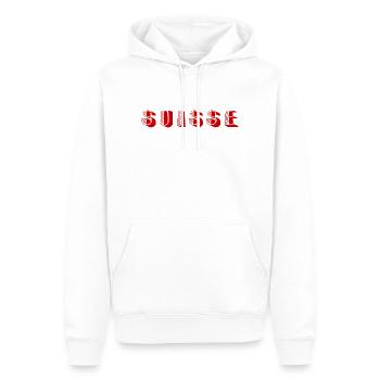 SUISSE. PAYS - Sweat à capuche Premium bio Homme - blanc - Devant - Nico (187cm)